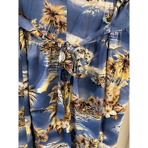 Vintage Hilo Hattie The Hawaiian Original Palms and Waves Dress EUC Size L - Picture 3 of 5